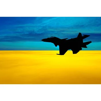 Plakát Plakát, Obraz - Fighter at sunset on the background, Anton Petrus
