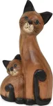 Kočka s kotětem dřevěná dekorace 21 x…