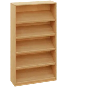 Knihovna KNI 12 regál knihovnický, sklon polic 30° 1450x800x300, javor horský