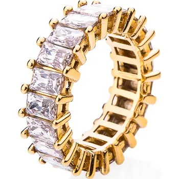 Prsten franco bene Pozlacený Crystal prsten - bílý | 1574 Velikost prstenu: 7 (56 mm)