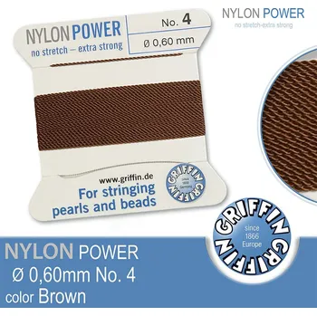 Nit NYLON Power velmi pevná nit GRIFFIN síla nitě 0,60mm Barva Brown