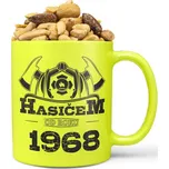 Hrnek Hasičem od roku (rok: 1968, Náplň hrníčku: Směs slaných oříšků)