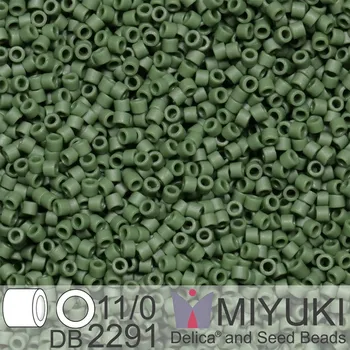 Korálek Korálky Miyuki Delica 11/0. Barva Matte Opaque Glazed Avocado DB2291. Balení 5g