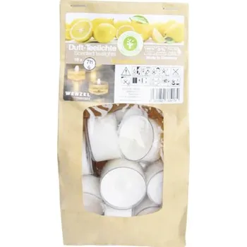 Svíčka Čajová svíčka vonná přírodní vosk hoření 7 h 18 ks citron