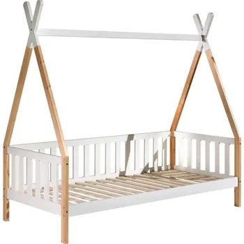Dětská postel Borovicová postel Vipack Tipi 90 x 200 cm se zábranami