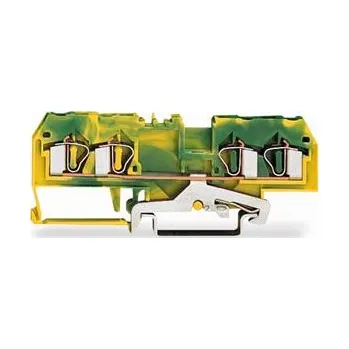 4vodičová svorka pro ochranný vodič, 4mm2, Středový popis, zeleno-žlutá 281-657