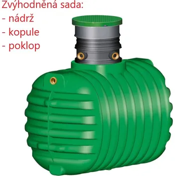 nádrž Zvýhodněná sada: Nádrž Cristall + PE poklop + šachtová kopule 1600 l