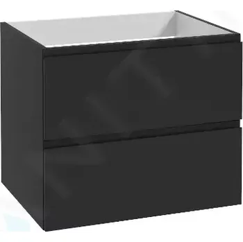 Koupelnový nábytek kielle Skříňka pod umyvadlo, 60x55x46 cm, 2 zásuvky, matná černá 50002604