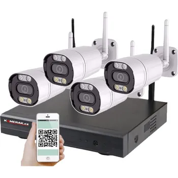 Kompletní kamerový systém Bezdrátový 4 kamerový set WiFi IP PRO WIP4-105B 3MPx, CZ menu