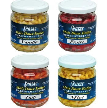 Návnadová surovina Partikl Sensas Kukuřice Sklenice 212ml Vanilka