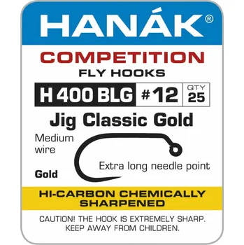 Rybářský háček Muškařské háčky Hanák H 400 BL Jig Classic GOLD vel. 12
