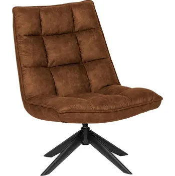 Křeslo WOOOD Koňakově hnědé koženkové otočné křeslo Sharp