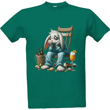 Tričko s potiskem Velikonoční zajíček po Velikonocích pánské