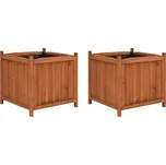 ZBXL Vyvýšené záhony 2 ks 50 x 50 x 50 cm jedlové dřevo