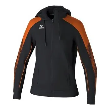 Dámská větrovka Erima ERIMA EVO STAR TRÉNINKOVÁ BUNDA S KAPUCÍ - DÁMSKÁ - Černá/Oranžová - 34