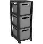 Černo-šedý plastový pojízdný regál 30x77 cm Brisen – Rotho ID_1502644