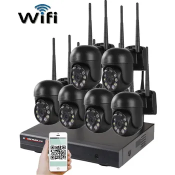 Kompletní kamerový systém Bezdrátový 6 kamerový set WiFi IP Pro WIP6-109B, Black, 3MPx, PTZ, CZ menu