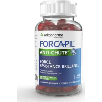 Přípravek proti padání vlasů FORCAPIL ANTI-CHUTE - revitalizace a podpora růstu vlasů a nehtů, 60 želé meruňka