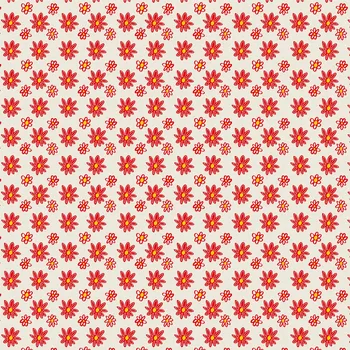 Balící papír Recyklovaný balící papír, potištěný originální kresbou od Alči, červené kytičky, rozměr 90x134cm