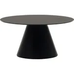 Matně černý skleněný kulatý konferenční stolek Kave Home Wilshire 80 cm