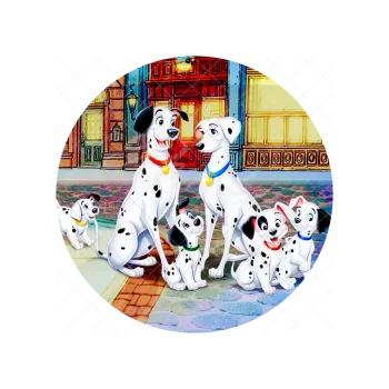 Jedlá dekorace na dort 101 DALMATINŮ město, VARIANTA Jedlý papír 806