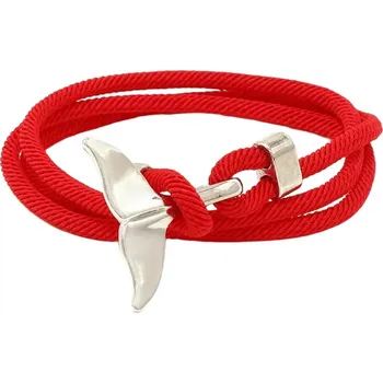 Náramek Náramek Velrybí ploutev Stříbrná B0471, Barva červená