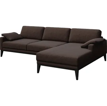 Pohovka Hnědá látková rohová pohovka MESONICA Musso I, pravá, 248 cm