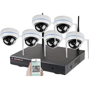 Kompletní kamerový systém Bezdrátový 6 kamerový set WiFi IP PRO WIP6-304C 5MPx, CZ menu