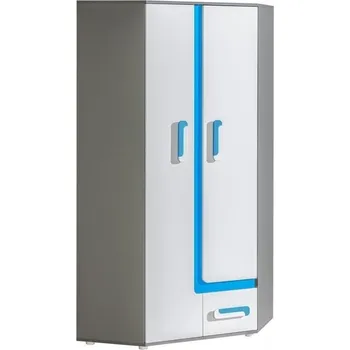 Šatní skříň Rohová skříň ORAKI II, antracit/tyrkys +možnost VÝNOSU + vyzvednutí ZDARMA