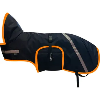 Obleček pro psa Pláštěnka S BAR.LEMEM (40cm, černá-neon oranžová)