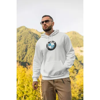 Pánská mikina Pánská mikina s logem auta BMW Barva: Bíla, Velikost: 4XL