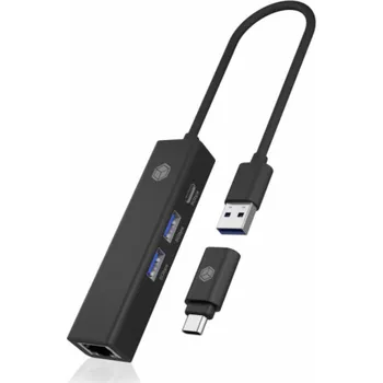USB hub Hub IB-HUB1439-LAN 4v1 HUB, 1x USB-C, 2xUSB-A, 1x LAN