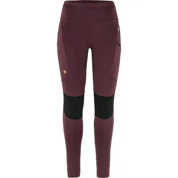 Dámské oblečení kalhoty turistické dámské FJÄLLRÄVEN Abisko Trekking Tights HD W, Port - M