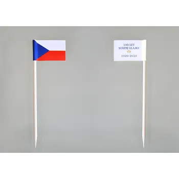 Vlajka Gastrovlaječky - vlajka ČR, nápis 100 let státní vlajky, 1920 – 2020 Alerion