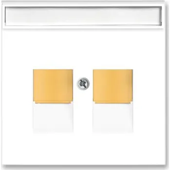 Elektrická zásuvka Kryt zásuvky ABB Neo 5014M-A11018 43, bílá/ledová oranžová, komunikační, s krycími clonkami