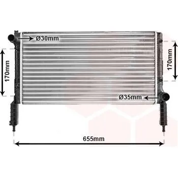 Chladič motoru Chladič, chlazení motoru VAN WEZEL 17002263