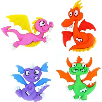 Knoflík Pro Háčkování Knoflík exclusive - dráčci 4 ks