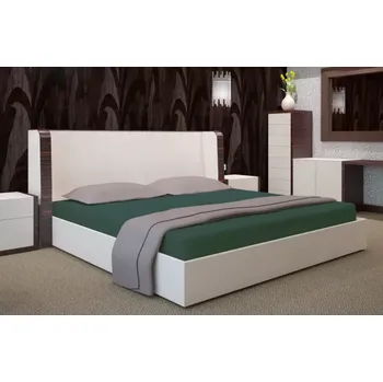 Prostěradlo Prostěradlo z bavlněného saténu tmavě zelené barvy Šířka: 200 cm | Délka: 220 cm