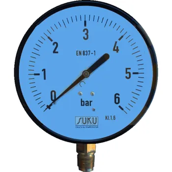 Ventil SUKU Manometr pr. 100 mm: 0 - 6 bar