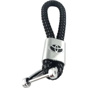 Kožená smart klíčenka TOYOTA s logem a kroužkem z nerezové oceli