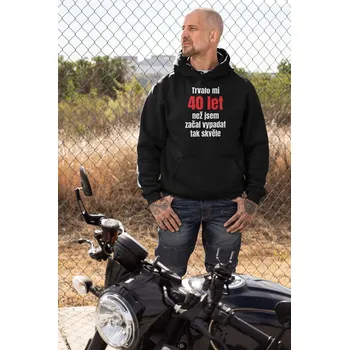 Pánská mikina Pánská mikina Trvalo mi 40 let Barva: Černá, Velikost: 4XL
