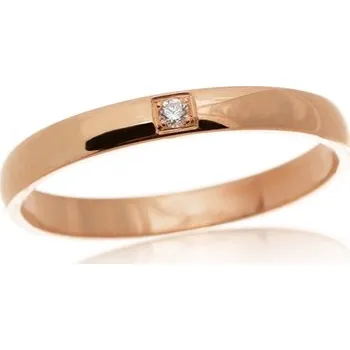 Prsten Prsten z růžového zlata s diamantem BP0103F + DÁREK ZDARMA