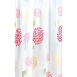 Aqualine Sprchový závěs 180x200cm, vinyl, květovaný, červená ZV015