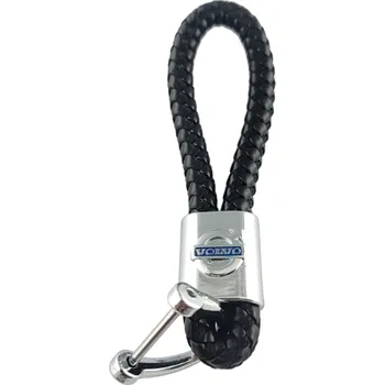 Kožená smart klíčenka VOLVO s logem a kroužkem z nerezové oceli