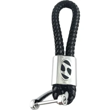 Kožená smart klíčenka HYUNDAI s logem a kroužkem z nerezové oceli