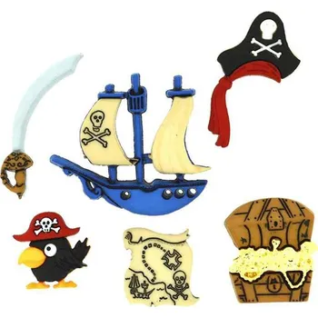 Knoflík Pro Háčkování Knoflík exclusive - piráti 6 ks