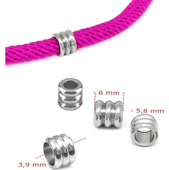 Materiál na výrobu šperku Ocelové Nerez korálky 4-6mm - 1Ks+B - 4mm / Nerez SL / 1Ks