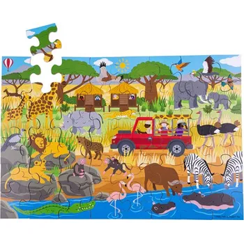 Puzzle Bigjigs Toys Podlahové puzzle Africké dobrodružné 48 dílků