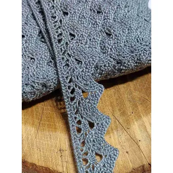 Krajka Krajka šíře 25 mm paličkovaná šedá