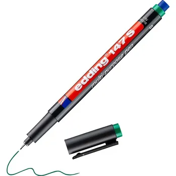 Permanentní popisovač EDDING 147 S na plasty, zelený smazatelný